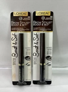 Lot of 2 L’Oréal Paris Brow Stylist Boost & Set Gel Mousse 490 Dark Brunette - Picture 1 of 1