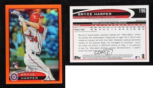 2012 Topps Chrome Retail Orange Refractor Bryce Harper #196 Rookie RC