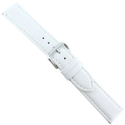 19mm deBeer White Smooth Leather Handcrafted Padded Stitched Mens Band Regular - Image 1 of 3
