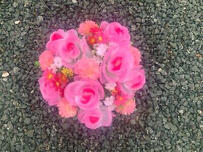 Beautiful Artificial Pink Flower Arrangement In Grave/memorial/crem Pot Freepost • 16.12£
