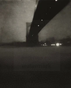 "Brooklyn Bridge at night":Dr. Shrinker, artist giclee poster print - Picture 1 of 3