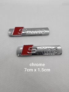 2 Logo S Line Emblème Badge Adhésif Sline Métal Chromé - Afbeelding 1 van 5