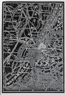 1836 Gordon Map New York City Manhattan Kings County Richmond Newark Bergen NYC - Image 1 of 3