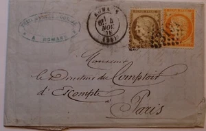 1875 intero: Romani a Parigi. 40c + 30c Cerere; Stella '20'; cd romani. - Foto 1 di 3