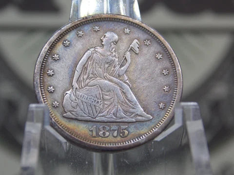 1875 "S" Twenty Cent SILVER Piece 20c #A4 Obsolete East Coast Coin & Collectable Cover