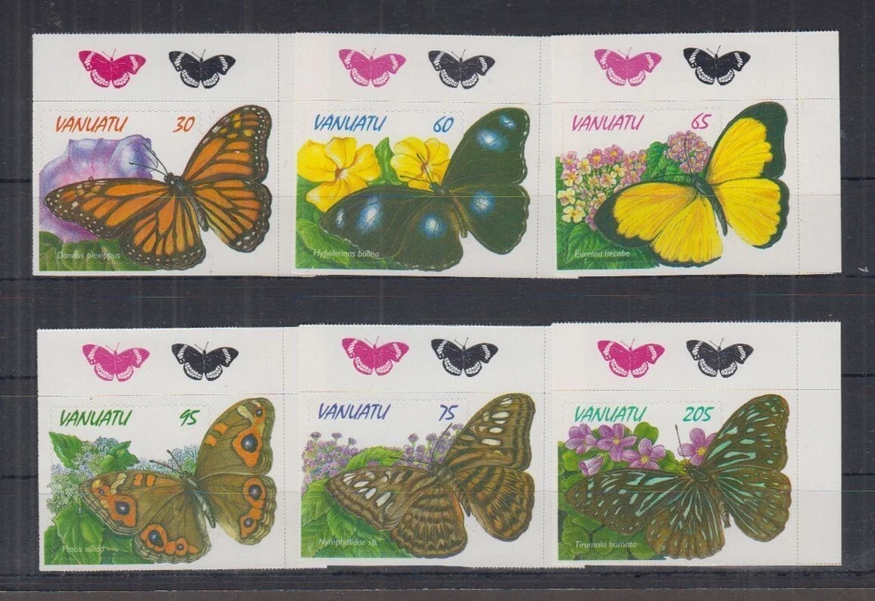 149. НАБОР/6 САМОКЛЕЯЩИХСЯ МАРОК БАБОЧЕК ВАНУАТУ 1998 Г. Как новые без наклеек и следов - Изображение 1 из 1