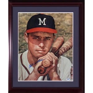 Eddie Mathews Signed 16x20 Framed Photo Braves Mint Autograph HOF PSA COA - Picture 1 of 6