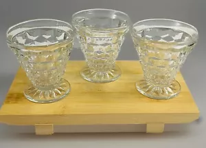 Vintage American Fostoria Kubist Auster Garnelen Cocktail Glas 2 7/8" 3er Set - Bild 1 von 3