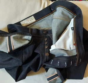 IMOGENE + WILLIE MEN'S DARK WASH SELVEDGE STRAIGHT JEANS SIZE 35R MADE IN USA - Picture 1 of 14