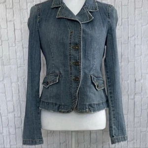 Tommy Hilfiger Damen Fitted Jeansjacke Blau Denim Knopfleiste Vintage Gr. Large - Bild 1 von 15