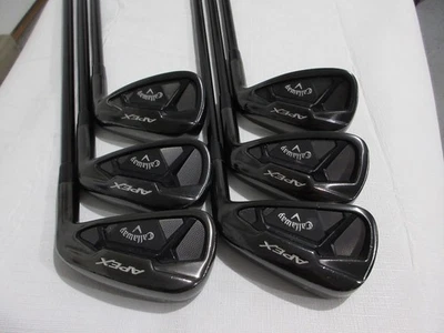 Callaway Apex 21 Black Iron Set - 6-PW, AW - MMT 105 Stiff Graphite +0.25" Long - Image 1 of 4