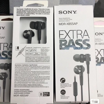 SONY MDR-XB55AP Bass Booster In-Ear Headphones In-line Remote Mic - 2 Colors US