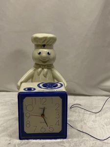 Vintage Pillsbury Doughboy Radiowecker 1986 9,5 Zoll Quartz ungeprüft 1980er - Bild 1 von 5