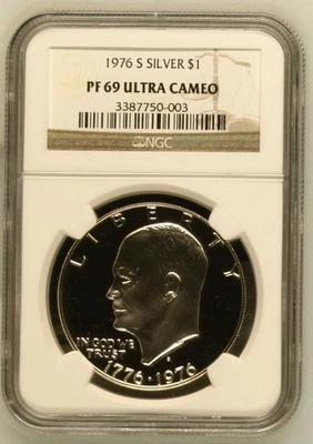 1976 Bicentennial Silver Proof Eisenhower Dollar $1 Coin NGC Certified PF69 UC - Image 1 of 2
