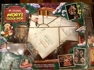 Mr Christmas Mickey's Clock Shop Vintage 1993 Musical Animated Decor 21 Carols - Bild 1 von 3