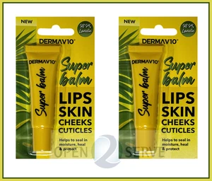 2x DERMA V10 Super Balm Lanolin Moisture - Lips | Skin | Cheeks | Cuticles-12.5g - Picture 1 of 2