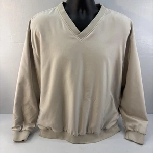 Callaway Golf Pullover Herren Large Beige V-Ausschnitt Windbreaker Mikrofaser Jacke - Bild 1 von 10
