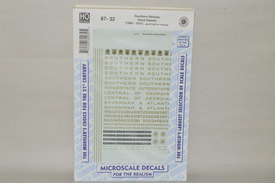 HO scale Microscale decals 87-32 Southern Hood Locomotives Savannah & Atlanta - Image 1 of 1