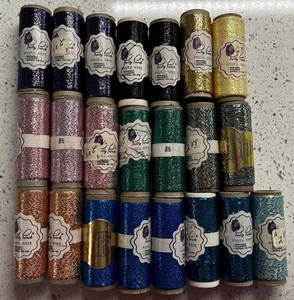 Lot of 22 New Old Stock Metallic Pretty Punch Thread Rolls Variety - Picture 1 of 5