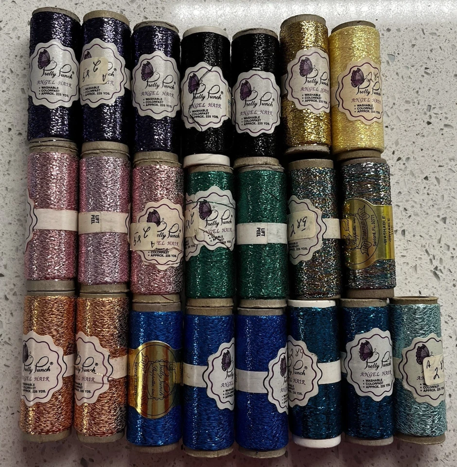 Lot of 22 New Old Stock Metallic Pretty Punch Thread Rolls Variety - Image 1 of 4