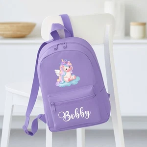 Zaino Bambini Personalizzato Qualsiasi Nome Stampato Unicorno Ragazzo Ragazza Back To School Bag - Foto 1 di 11