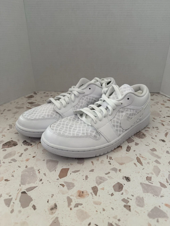 Nike Air Jordan 1 Low Breathe Triple Malla Blanca DC9508-100 Talla 11.5W/10M Foto 1 de 4
