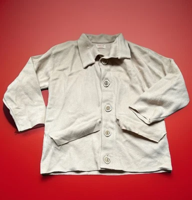 Chaqueta Abrigo Vintage Años 60 Lana Tostada Hecha a Mano Botones de Cuerno Mujeres XL Rancho Foto 1 de 4