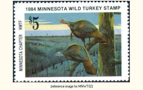 D2K NWTF Minnesota Wild Turkey Fed 1984 $5 Stamp - Image 1 of 1