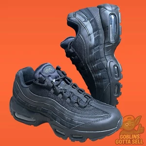 NEW Nike Men's 6 / WMNS 7.5 Air Max 95 Essential Triple Black CI3705 001 NO BOX - Picture 1 of 9