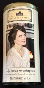 DOWNTOWN ABBEY LADY CORA'S EVENING TEA THE REPUBLIC OF TEA STORAGE CANISTER TIN - Picture 1 of 4