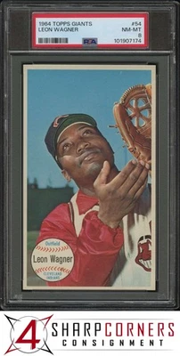 1964 TOPPS 巨人 #54 LEON WAGNER 印度人 PSA 8 — 第 1/3 张图片
