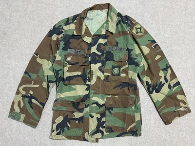 Vintage U.S. Army BDU Jacket Combat Mens Small Regular Woodland Camo Ripstop 90s - Image 1 of 4