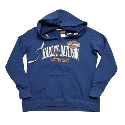 Sudadera con capucha Harley-Davidson para mujer mediana azul marino barra y escudo alas distribuidor Foto 1 de 4