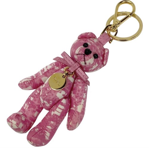 Portachiavi PRADA orsacchiotto borsa ciondolo motivo orso portachiavi tessuto GP rosa