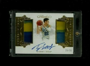 T.J. Leaf Flawless Collegiate DUAL DIAMOND Rookie Patch Auto #/25! Pacers BRUINS