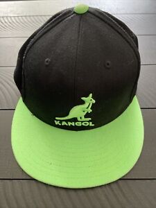 Kangol Hat Green Black Stretch Fit S/M 6 7/8 - 7 1/4 Neon Baseball Cap