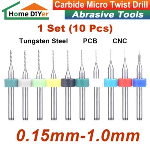 10 Pz/Set PCB Carburo Micro Punte Trapano Set Gioielli Strumento Rotante 0,15-1,0mm - Foto 1 di 13