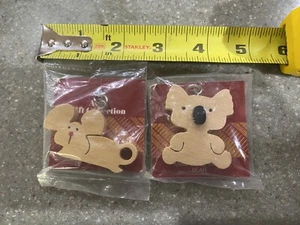 Lot Of 2 Avon Animal Keychains Mouse And Bear Sealed In Package - Picture 1 of 6