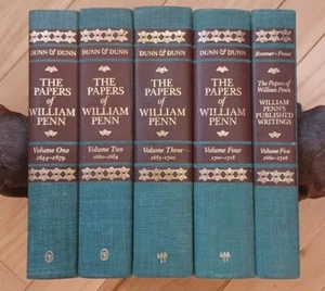 THE PAPERS OF WILLIAM PENN Vols. 1-5 / HBs, Firsts / Like-NEW / + 10 Books - Picture 1 of 12