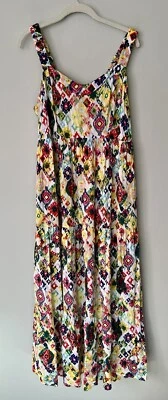 Vestido maxi feminino Terra & Sky estampa colorida bolsos tamanho 0X 14W - Imagem 1 de 4