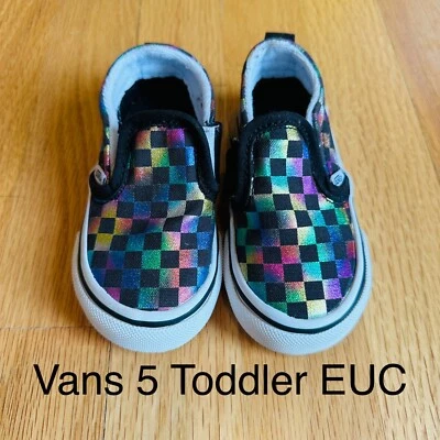 Vans Baby Slip-On Iridescent Checkerboard & Black 5 US Toddler — 第 1/4 张图片