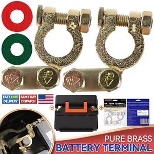 Positive & Negative Clamp Battery Connection Top Post Terminal Wire Washers 2x - Picture 1 of 8