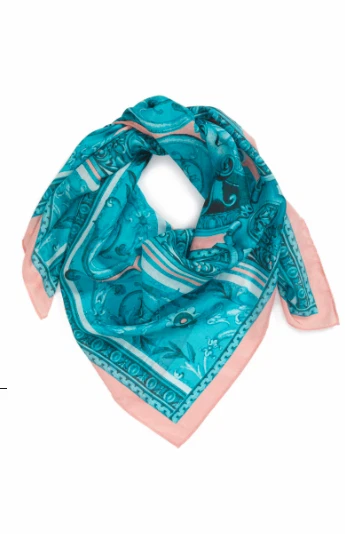 Bufanda cuadrada de seda con estampado NORDSTROM Foto 1 de 1