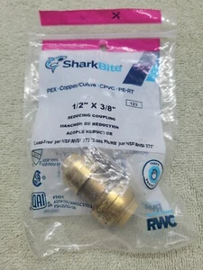 New SharkBite Reducing Coupling 1/2 x 3/8 Brass U009LFA NOS - Picture 1 of 5