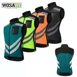 WOSAWE Men's Windproof Cycling Vest Reflective MTB Bike Gilet Sleeveless Jacket - Picture 1 of 10