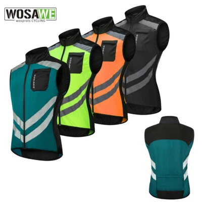 WOSAWE Men's Windproof Cycling Vest Reflective MTB Bike Gilet Sleeveless Jacket - Image 1 of 4