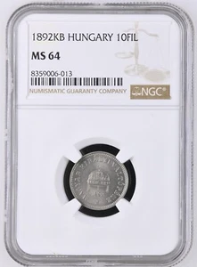 10 Filler 1892 KB, Kremnitz, Ungarn NGC MS64 - Bild 1 von 2