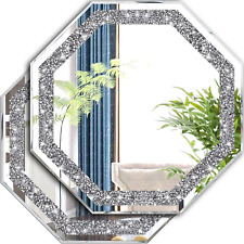 2-Piece Octagonal Wall Mirrors Crushed Diamond Glass Mirror Refined Special-Shap
