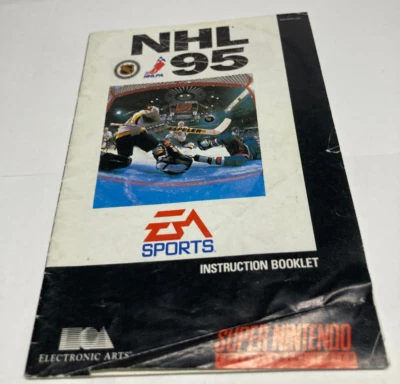 NHL 95 SNES Manual Vintage Super Nintendo EA Sports Retro  Original SNES - Image 1 of 2