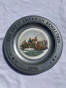 The Great American Revolution Pewter Collector Plate Washington Crosses Delawa - Picture 1 of 5